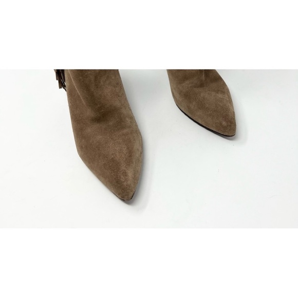 Isola Antonella Suede Fringe Wedge Ankle Boot Tan Nude Women's size 8 - Picture 3 of 10